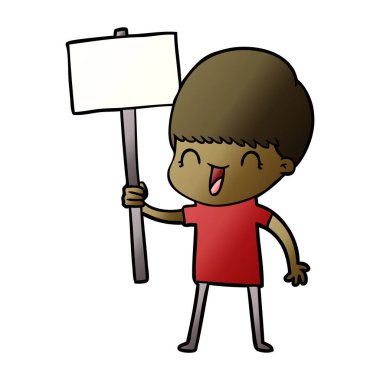 mutlu çizgi film çocuk vektör çizim