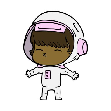 vektör çizim karikatür meraklı astronot