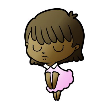 Çizgi filmdeki kadının vektör çizimi