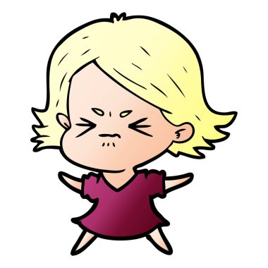 vektör çizim karikatür kızgın kadın