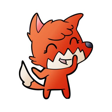 mutlu karikatür fox vektör çizim