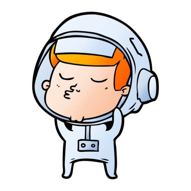 Çizgi film astronotunun vektör çizimi