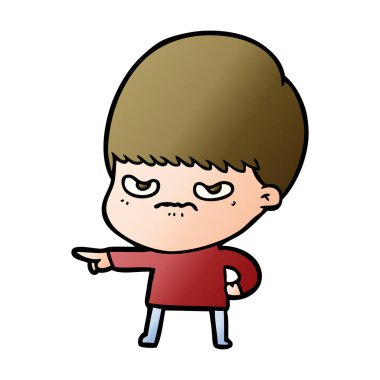 Çizgi film çocuğunun vektör çizimi