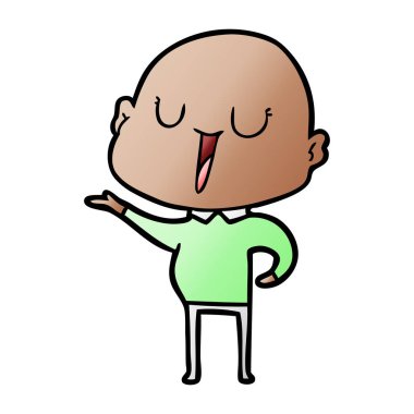 vektör çizim karikatür kel adam