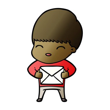 mutlu çizgi film çocuk vektör çizim