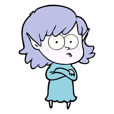 çizgi film elf kızı bakıyordu