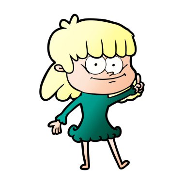 Çizgi filmdeki kadının vektör çizimi