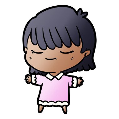 Çizgi filmdeki kadının vektör çizimi