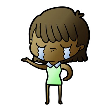 vektör çizim karikatür adam ağlıyor