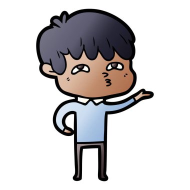 vektör çizim karikatür meraklı adam