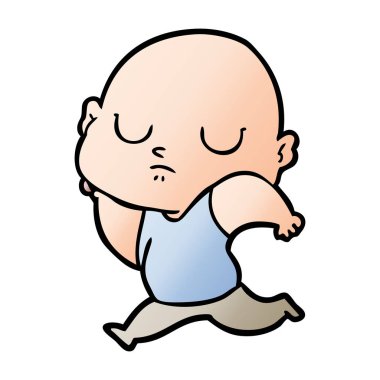 vektör çizim karikatür kel adam