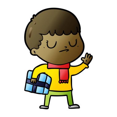 vektör çizim karikatür huysuz çocuk