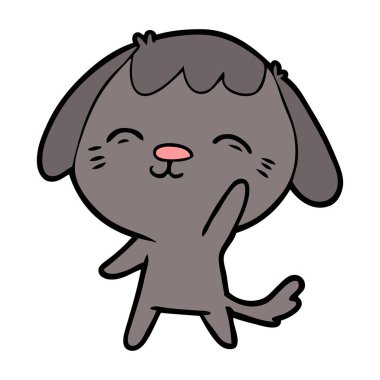 vektör çizim mutlu karikatür köpek