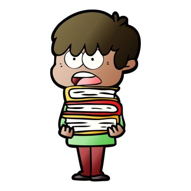 endişeli çizgi film çocuk vektör çizim