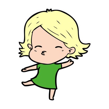 vektör çizim karikatür kadın dans