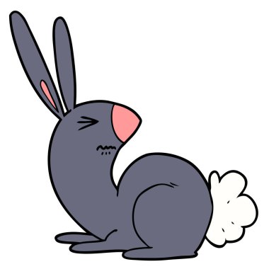 vektör çizim karikatür rahatsız tavşan