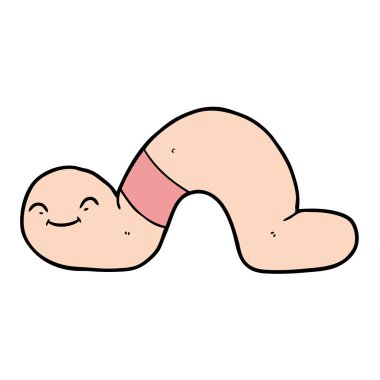 Çizgi film solucanının vektör çizimi