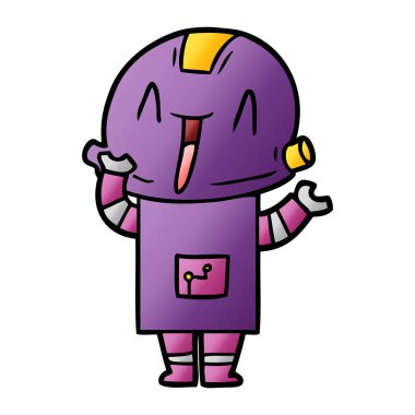 Çizgi film robotunun vektör çizimi