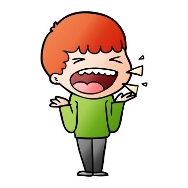 adam gülüyor karikatür vektör çizim