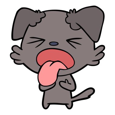 vektör çizim karikatür köpek bıkkın