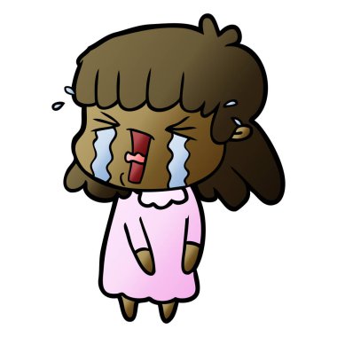 Çizgi filmdeki kadının vektör çizimi