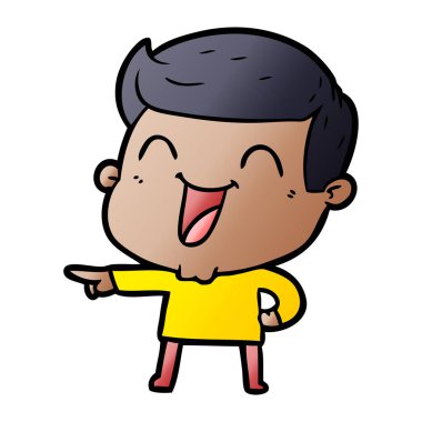 vektör çizim karikatür man gülüyor