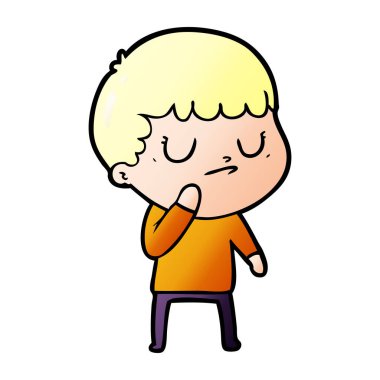 vektör çizim karikatür huysuz çocuk