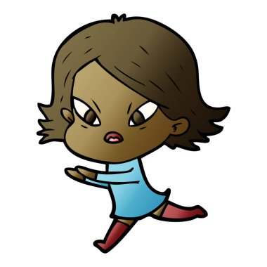 vektör çizim karikatür kadın vurguladı