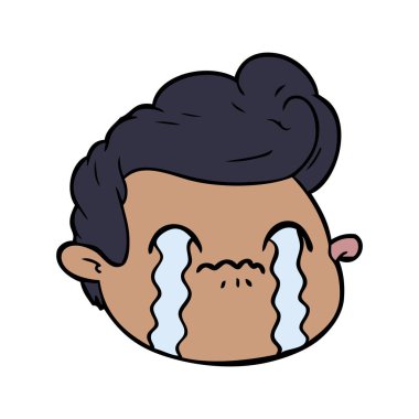 vektör çizim karikatür ağlayan çocuk