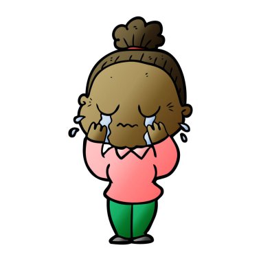 çizgi film ağlayan yaşlı kadın