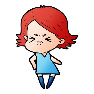 vektör çizim karikatür kızgın kadın