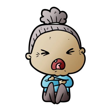 çizgi film kızgın yaşlı kadın