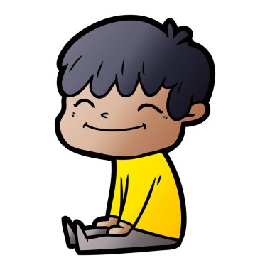 vektör çizim karikatür mutlu çocuk