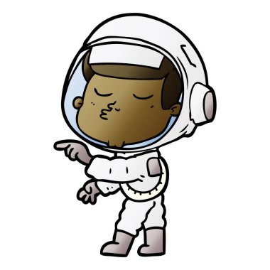 Çizgi film astronotunun vektör çizimi