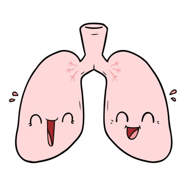 vektör çizim karikatür akciğer