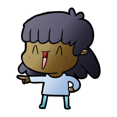 Çizgi filmdeki kadının vektör çizimi