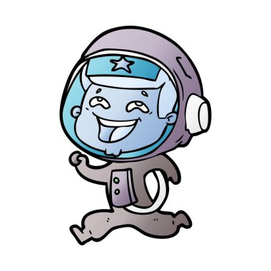 vektör çizim karikatür gülen astronot