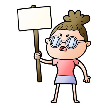 vektör çizim karikatür rahatsız kadın