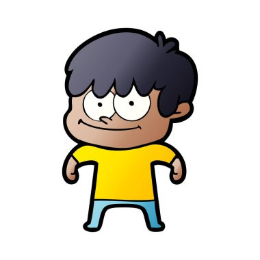 mutlu çizgi film adam vektör çizim