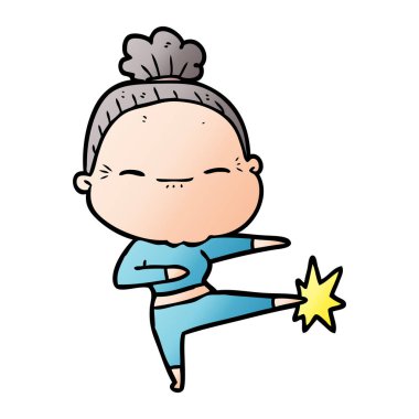 çizgi film huzurlu yaşlı kadın