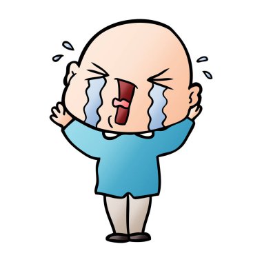 çizgi film ağlayan kel adam