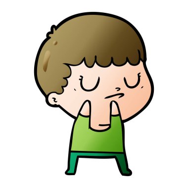 vektör çizim karikatür huysuz çocuk