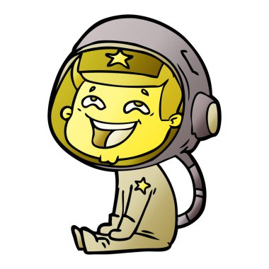 vektör çizim karikatür gülen astronot