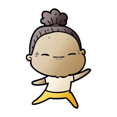 çizgi film huzurlu yaşlı kadın