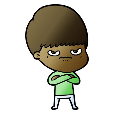 Vektör çizim karikatür kızgın çocuk