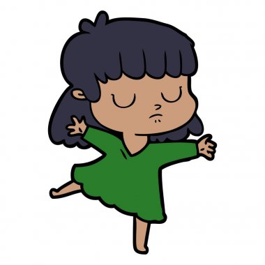 vektör çizim karikatür kayıtsız kadın