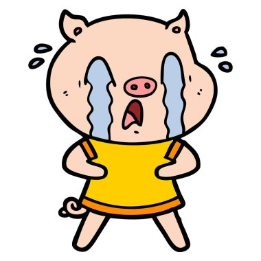 ağlayan domuz çizgi film insan Giyim Eşyası