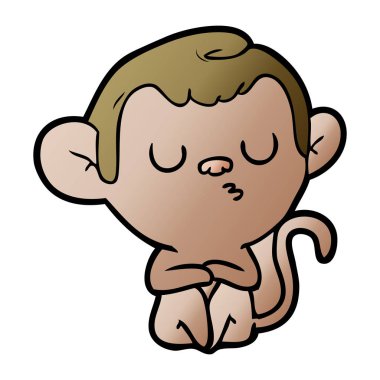 Çizgi film maymununun vektör çizimi