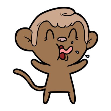 deli karikatür maymun vektör çizim