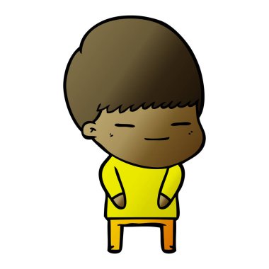 vektör çizim karikatür kendini beğenmiş çocuk